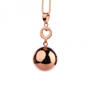 Těhotenská rolnička FANTASY Rose gold heart
