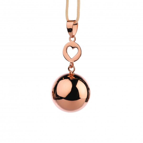Těhotenská rolnička FANTASY Rose gold heart