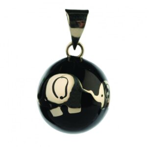 Těhotenská rolnička ESSENTIALS Black with golden elephant