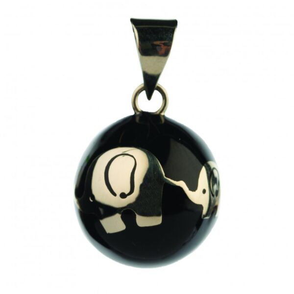 Těhotenská rolnička ESSENTIALS Black with golden elephant