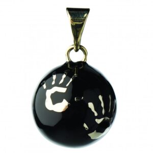 Těhotenská rolnička ESSENTIALS Black with hands