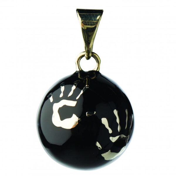 Těhotenská rolnička ESSENTIALS Black with hands