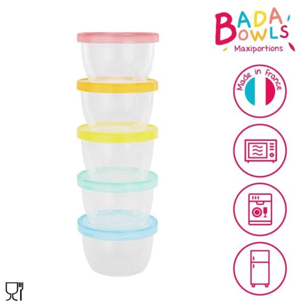 Misky s víčky MAXI FUN COLORS 250ml sada 5ks