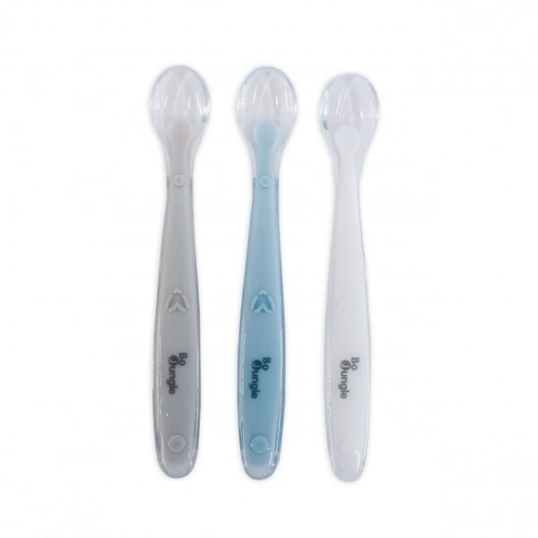 Měkké jídelní lžičky SOFT White/Grey/Blue (3ks)