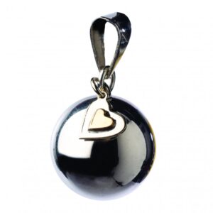 Těhotenská rolnička ESSENTIALS Silver with hearts charm