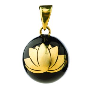 Těhotenská rolnička ESSENTIALS Black with gold lotus