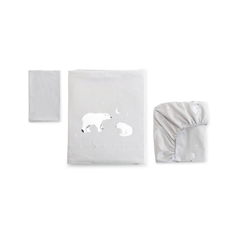 3-dílná bavlněná sada do kolébky 80x50cm Polaris Grey